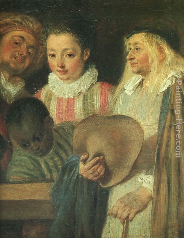 Jean-Antoine Watteau Actors from a French Theatre - detail